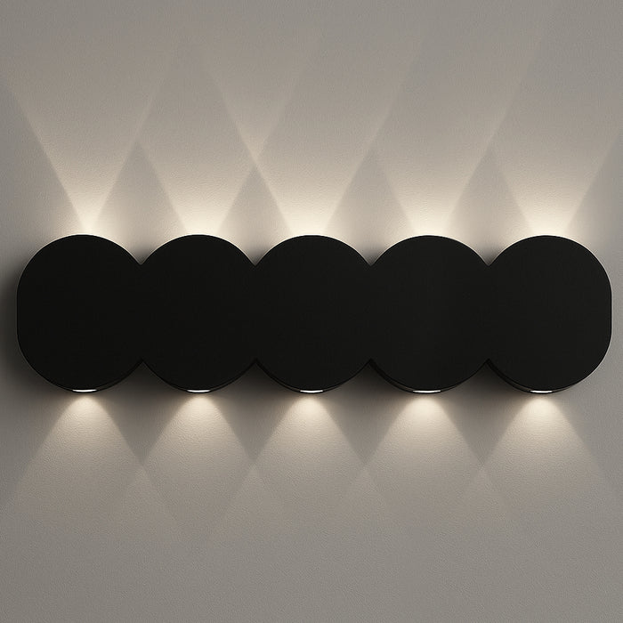 Applique da Muro 10 Led Lampada a Parete Nero con Luce Bianco Freddo 26x8x3cm