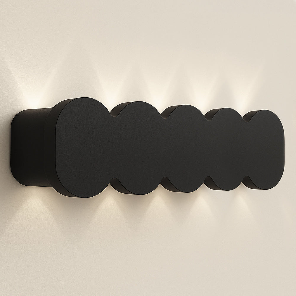 Applique da Muro 10 Led Lampada a Parete Nero con Luce Bianco Freddo 26x8x3cm