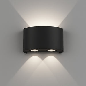 Set 2 Applique da Muro 4 Led Lampada a Parete Nero Luce Bianco Freddo 12x8x3cm