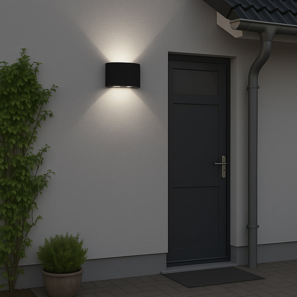 Set 2 Applique da Muro 4 Led Lampada a Parete Nero Luce Bianco Freddo 12x8x3cm