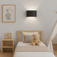 Set 2 Applique da Muro 4 Led Lampada a Parete Nero Luce Bianco Freddo 12x8x3cm