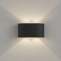 Set 2 Applique da Muro 4 Led Lampada a Parete Nero Luce Bianco Freddo 12x8x3cm