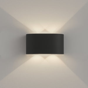 Set 2 Applique da Muro 4 Led Lampada a Parete Nero Luce Bianco Freddo 12x8x3cm