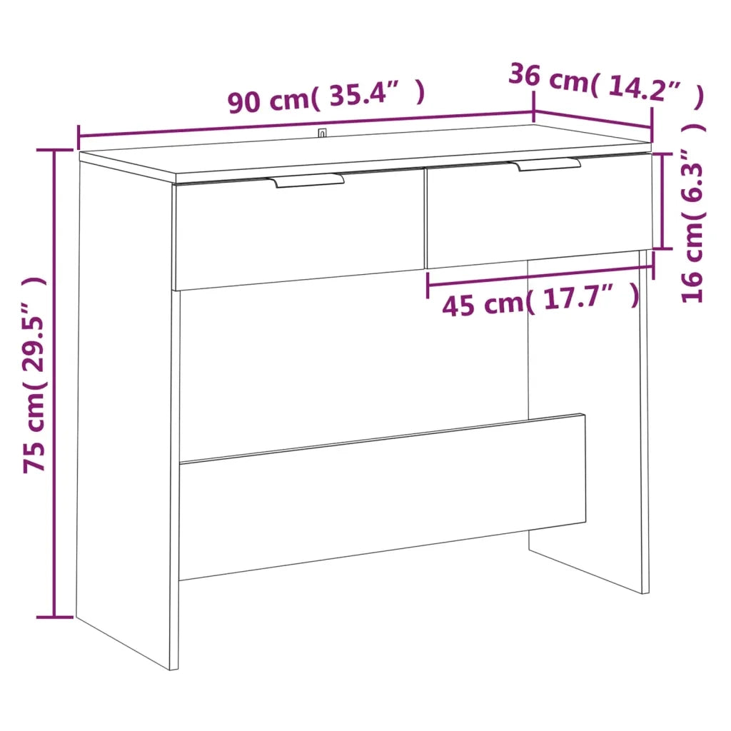 Tavolino da Salotto Grigio Cemento 90x36x75cm Legno Multistrato 811335
