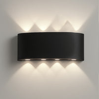 Applique da Muro 8 Led Lampada a Parete Nero con Luce Bianco Freddo 22x8x4cm