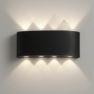 Applique da Muro 8 Led Lampada a Parete Nero con Luce Bianco Freddo 22x8x4cm