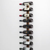 Set 3 Portabottiglie da Muro in Ferro e Legno Stile Industriale per vino da 750 ml