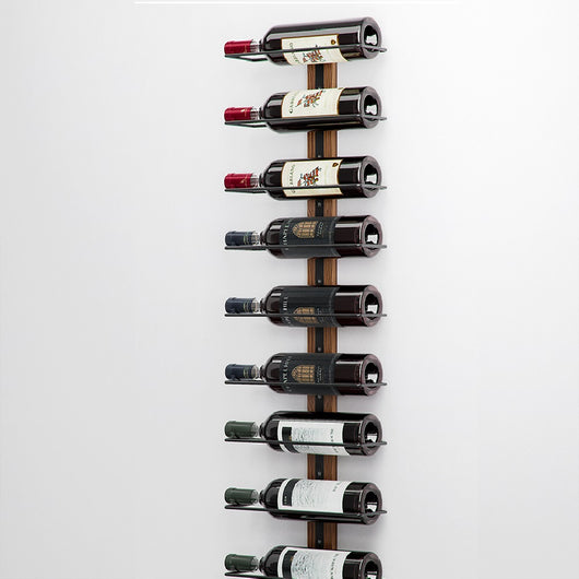 Set 3 Portabottiglie da Muro in Ferro e Legno Stile Industriale per vino da 750 ml