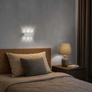 Applique da Muro 6 Led Lampada a Parete Bianca con Luce Bianco Freddo 15x8x3cm