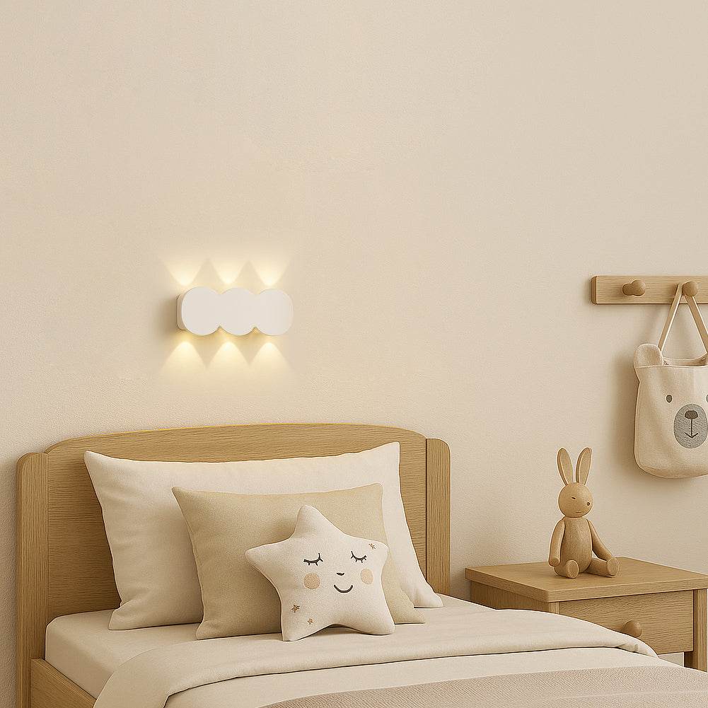 Applique da Muro 6 Led Lampada a Parete Bianca con Luce Bianco Caldo 15x8x3cm