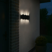 Applique da Muro con 8 Led Lampada a Parete Nero con Luce Bianco Freddo 21x8x3cm