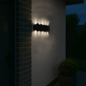 Applique da Muro 10 Led Lampada a Parete Nero con Luce Bianco Freddo 26x8x3cm