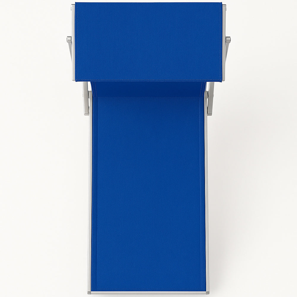 Lettino Sdraio Reclinabile per Mare Piscina e Giardino Total Blu con Parasole