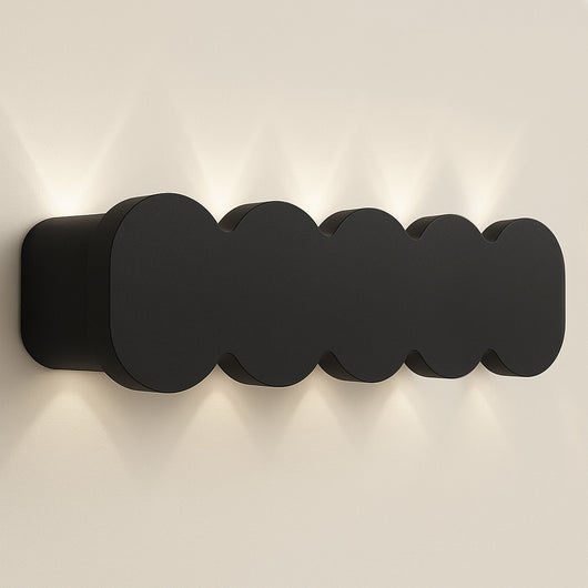 Applique da Muro LED 10Luci Bianco Freddo Esterno Interno Alluminio 26x8x3 cm Nero