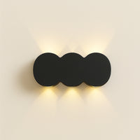 Applique da Muro LED 6 Luci Bianco Caldo Esterno Interno Alluminio 15x8x3 cm Nero