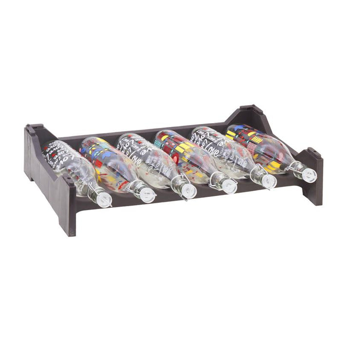 CANTINETTA MODULARE PER 24 BOTTIGLIE  IMPILABILE PORTA BOTTIGLIE DI COLORE MARRONE