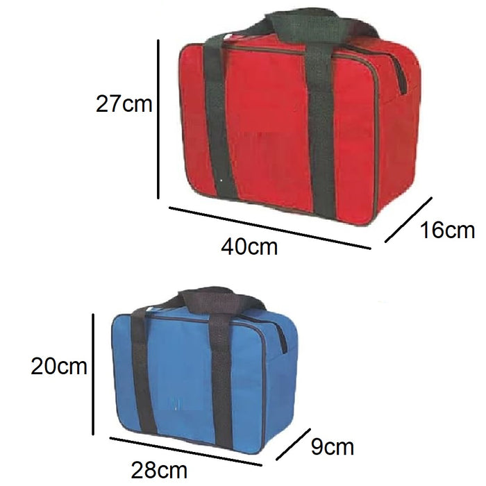 2Borse Termiche 24LT e 7LT con 2 Mattonelle Ghiaccio 400ml colore Azzurro