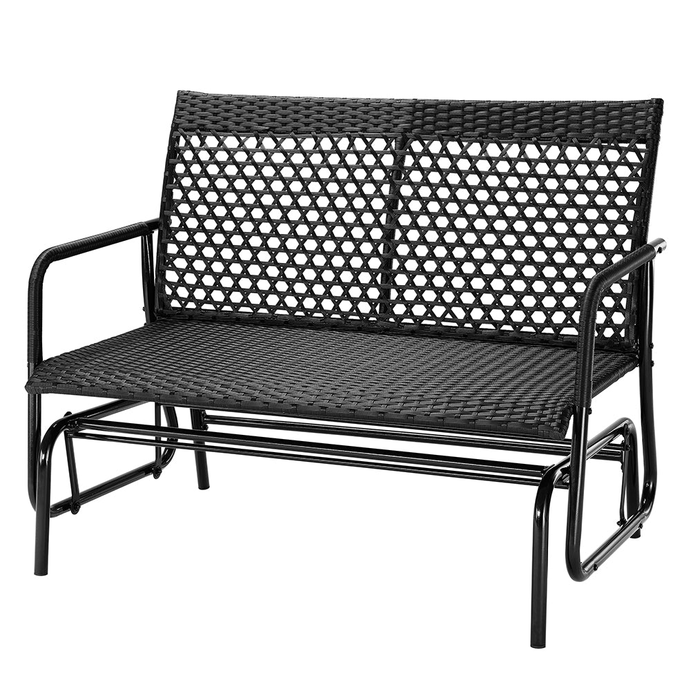 Panchina a Dondolo in Rattan Sedia 2 Posti Esterno Divanetto Giardino Ergonomico