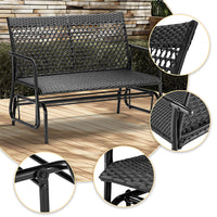 Panchina a Dondolo in Rattan Sedia 2 Posti Esterno Divanetto Giardino Ergonomico