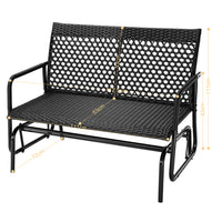 Panchina a Dondolo in Rattan Sedia 2 Posti Esterno Divanetto Giardino Ergonomico