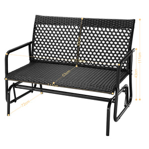 Panchina a Dondolo in Rattan Sedia 2 Posti Esterno Divanetto Giardino Ergonomico