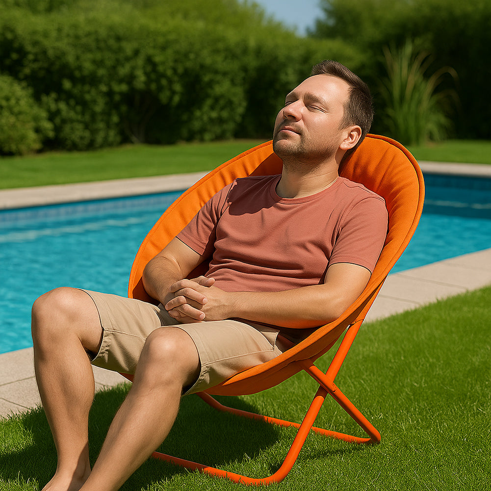 Sedia Pieghevole Moon Regista Poltrona Relax Ergonomica Melograno Salvaspazio