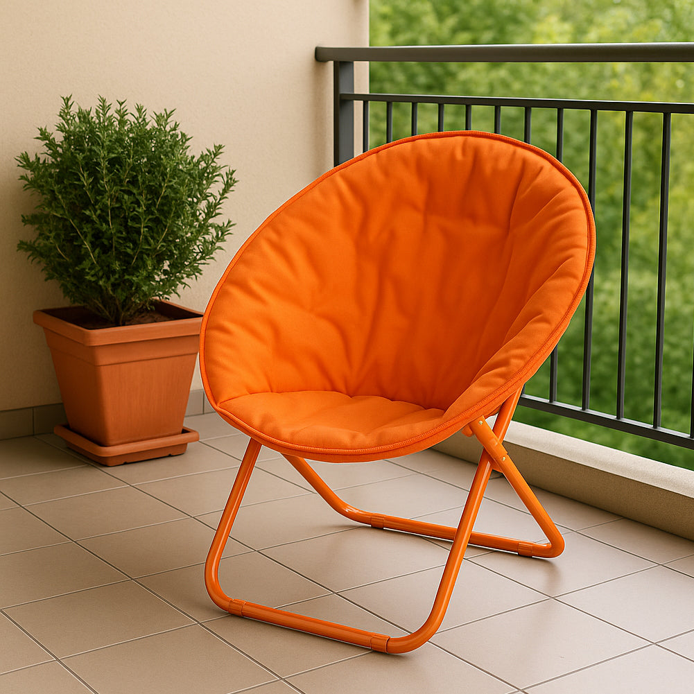 Sedia Pieghevole Moon Regista Poltrona Relax Ergonomica Melograno Salvaspazio