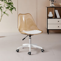 Sedia da Scrivania con ruote e Schienale trasparente Bronzo Poltrona da Ufficio