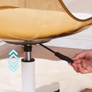 Sedia da Scrivania con ruote e Schienale trasparente Bronzo Poltrona da Ufficio