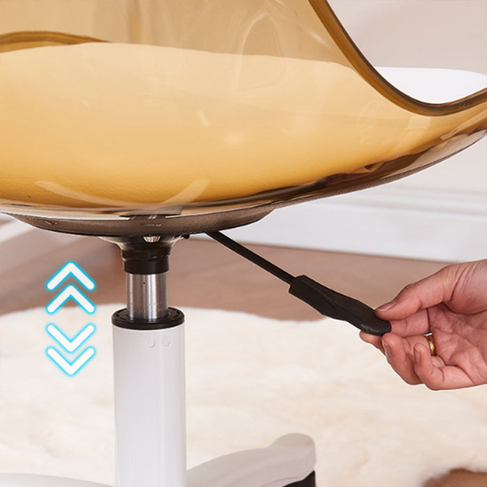 Sedia da Scrivania con ruote e Schienale trasparente Bronzo Poltrona da Ufficio