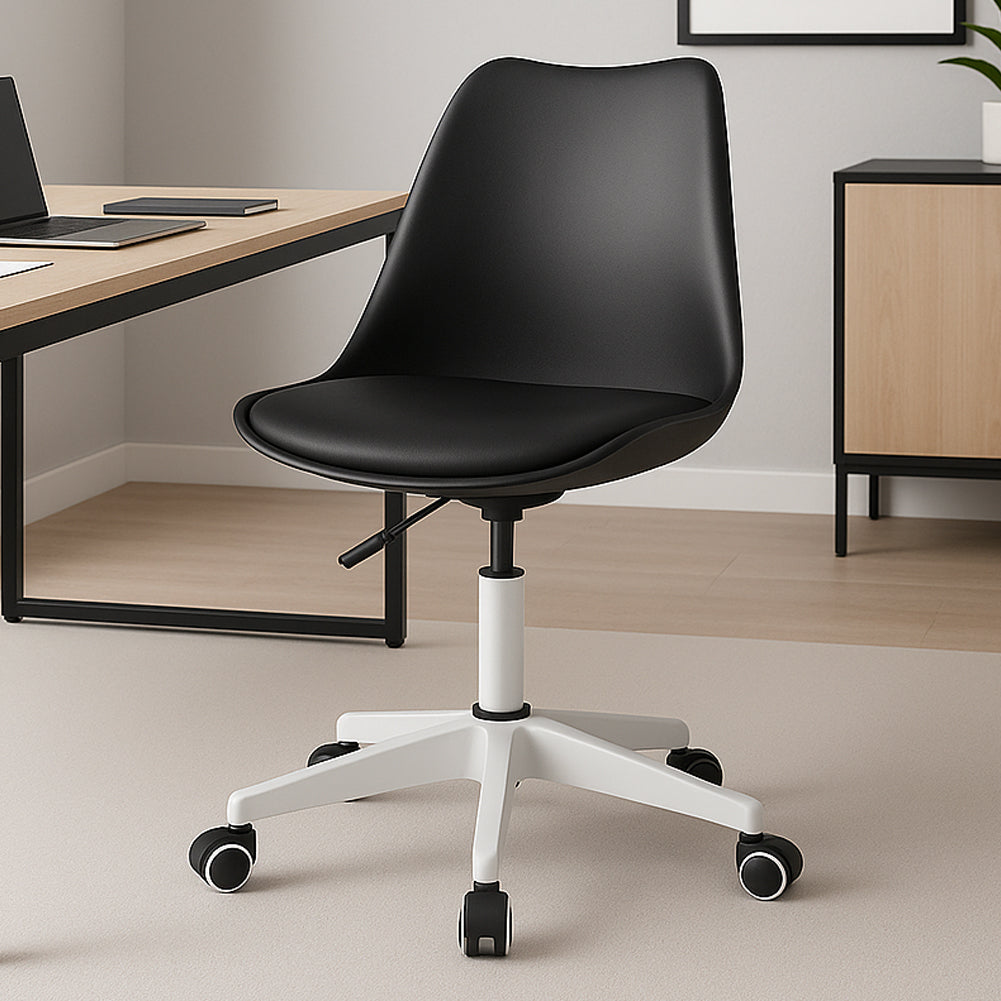 Sedia da Ufficio Full Nero Poltrona da Studio e Casa Ergonomica con Ruote