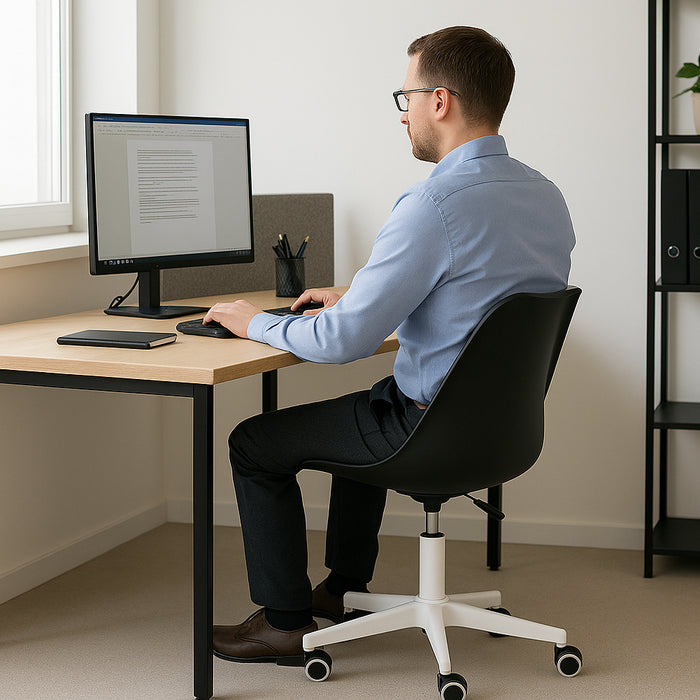 Sedia da Ufficio Full Nero Poltrona da Studio e Casa Ergonomica con Ruote