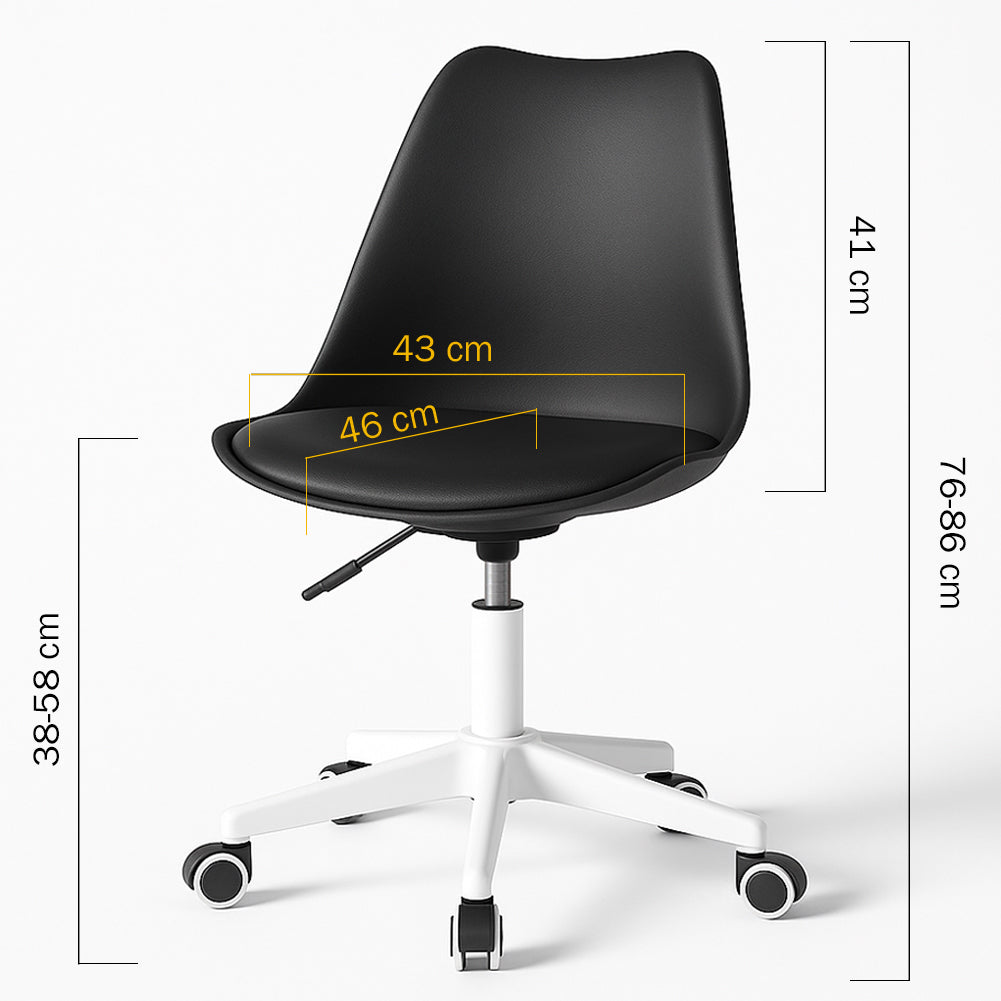 Sedia da Ufficio Full Nero Poltrona da Studio e Casa Ergonomica con Ruote