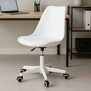 Sedia da Ufficio Full Bianco Poltrona da Studio e Casa Ergonomica con Ruote