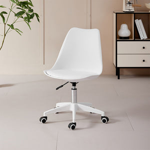 Sedia da Ufficio Full Bianco Poltrona da Studio e Casa Ergonomica con Ruote