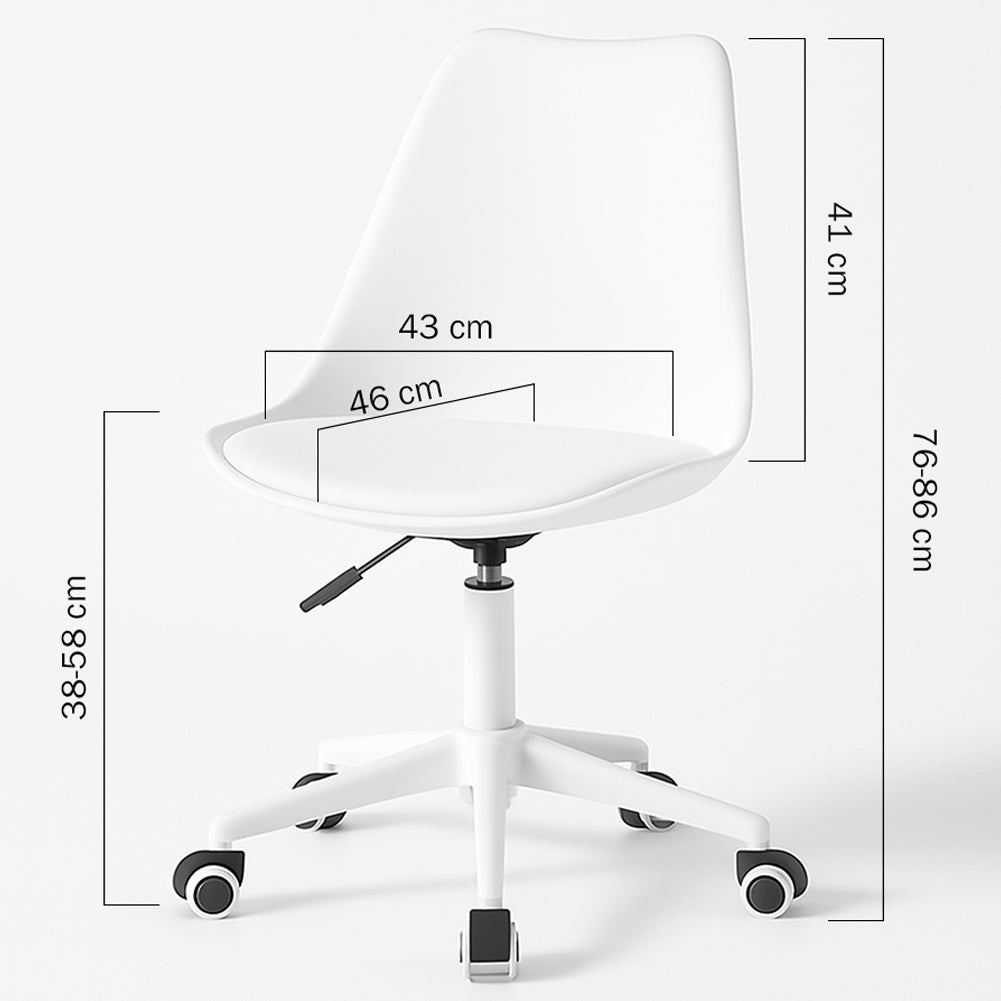Sedia da Ufficio Full Bianco Poltrona da Studio e Casa Ergonomica con Ruote