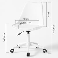 Sedia da Ufficio Full Bianco Poltrona da Studio e Casa Ergonomica con Ruote
