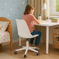 Sedia da Ufficio Full Bianco Poltrona da Studio e Casa Ergonomica con Ruote