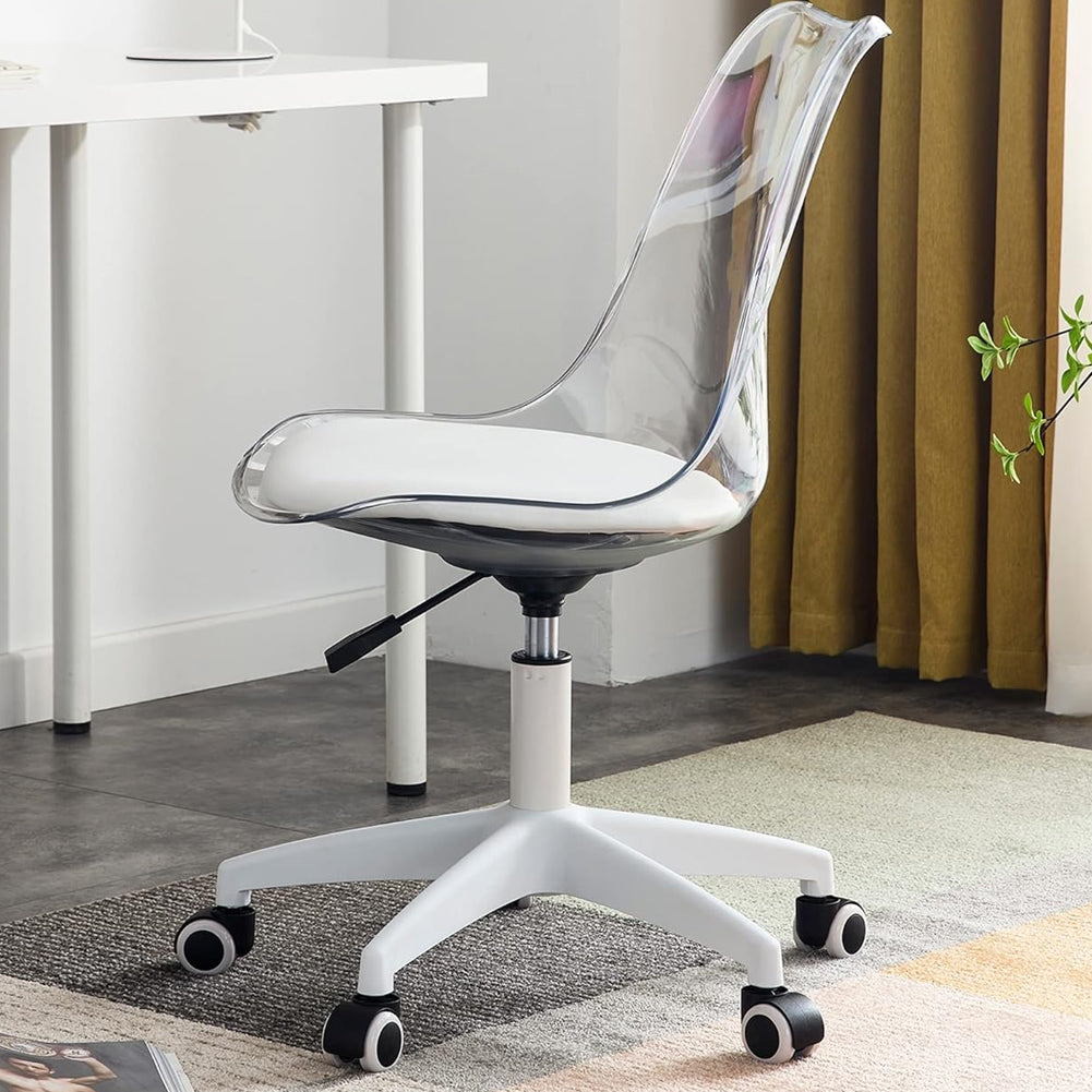 Sedia da Scrivania Trasparente Poltrona Ufficio e Cameretta Schienale Ergonomico