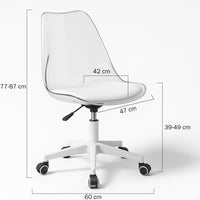 Sedia da Scrivania Trasparente Poltrona Ufficio e Cameretta Schienale Ergonomico