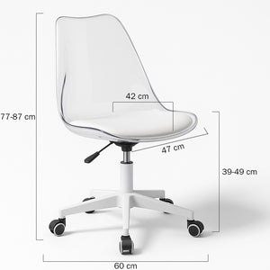 Sedia da Scrivania Trasparente Poltrona Ufficio e Cameretta Schienale Ergonomico