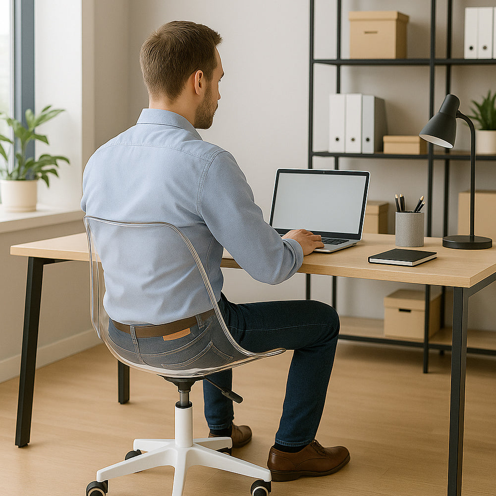 Sedia da Scrivania Trasparente Poltrona Ufficio e Cameretta Schienale Ergonomico