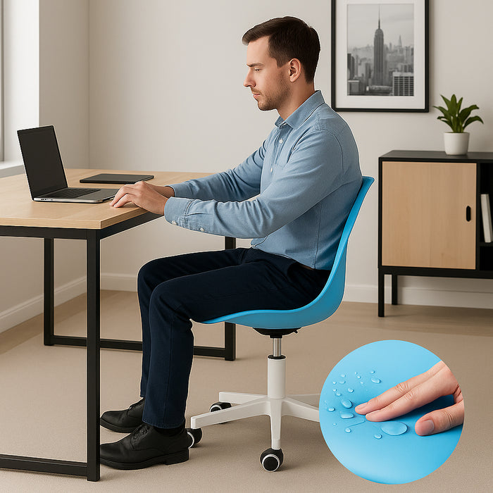 Sedia da Ufficio Full Blu Poltrona da Studio e Casa Ergonomica con Ruote