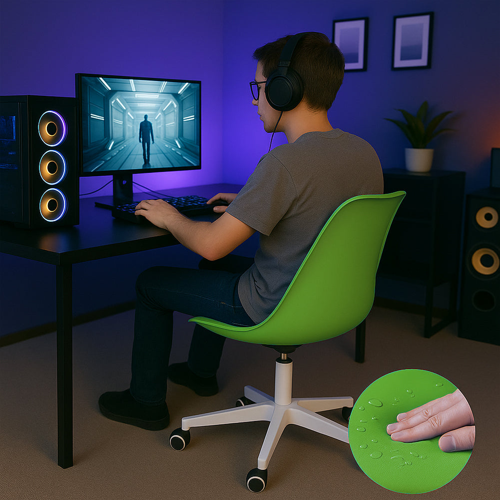 Sedia da Ufficio Full Verde Poltrona da Studio e Casa Ergonomica con Ruote