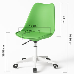 Sedia da Ufficio Full Verde Poltrona da Studio e Casa Ergonomica con Ruote