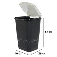 SET 3 PATTUMIERE DA 50 LT PER LA RACCOLTA DEI RIFIUTI CARTA, PLASTICA E VETRO 36 X 40 X 54H CM