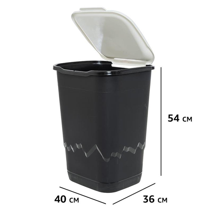 SET 3 PATTUMIERE DA 50 LT PER LA RACCOLTA DEI RIFIUTI CARTA, PLASTICA E VETRO 36 X 40 X 54H CM