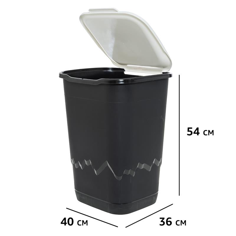 SET 3 PATTUMIERE DA 50 LT PER LA RACCOLTA DEI RIFIUTI CARTA, PLASTICA E VETRO 36 X 40 X 54H CM