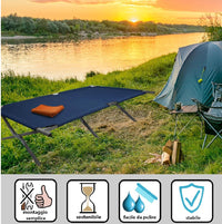 Lettino da Campeggio Pieghevole Salvaspazio con Sacca Trasporto 190x70 cm Brandina Blu