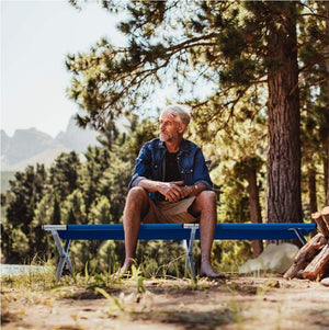 Lettino da Campeggio Pieghevole Salvaspazio con Sacca Trasporto 190x70 cm Brandina Blu